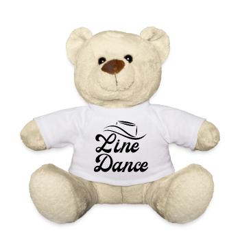 Gift idea for line dancers: Motto "Line Dance" - Teddy Bear - white - Front