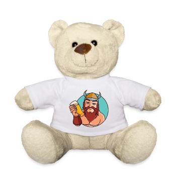 Wikinger mit Bierglas - Teddy - Weiß - Vorne