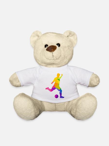 Fussball Fussballer Fussballspieler Fussballfan - Teddy - Weiß