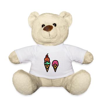 Crème glacée d'été minimaliste - Nounours - blanc - Devant