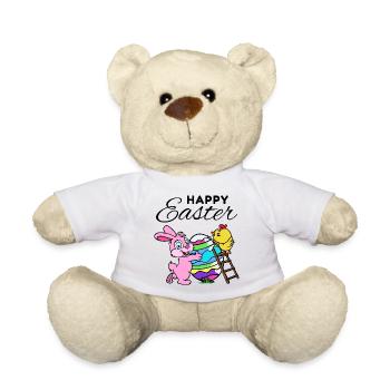 Frohe Ostern Osterfest Osterhase Osterküken Süß - Teddy - Weiß - Vorne