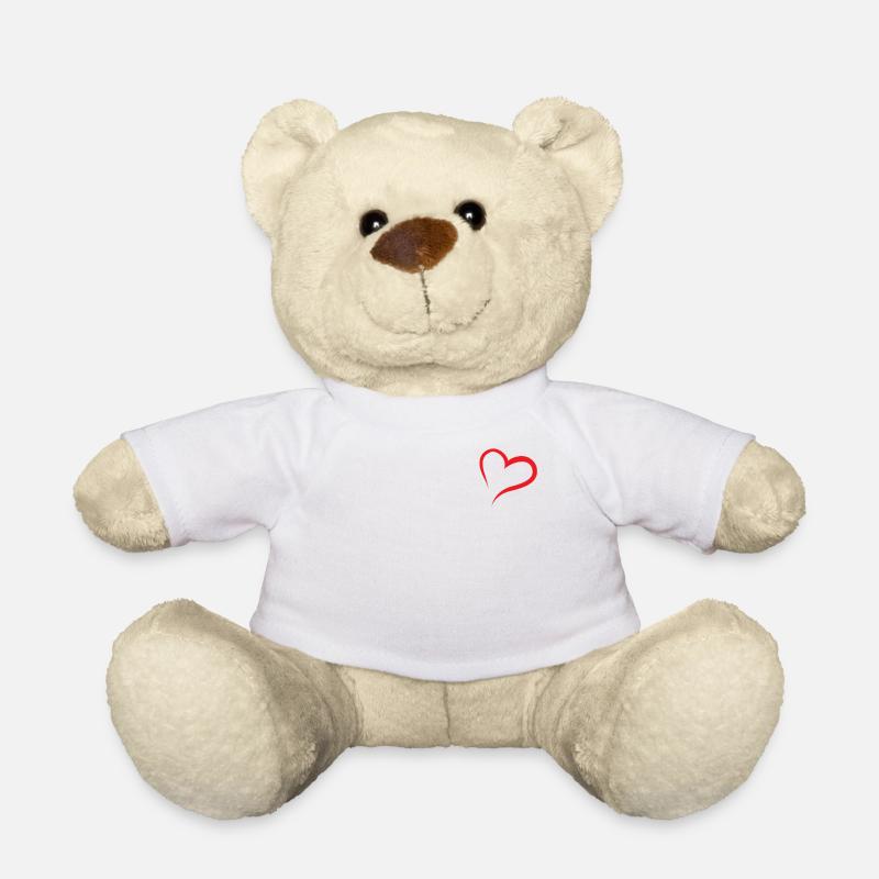Coeur rouge - Nounours - blanc
