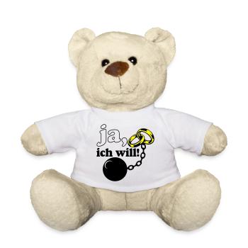 Junggesellenabschied , JGA ja ich will (25) - Teddy - Weiß - Vorne
