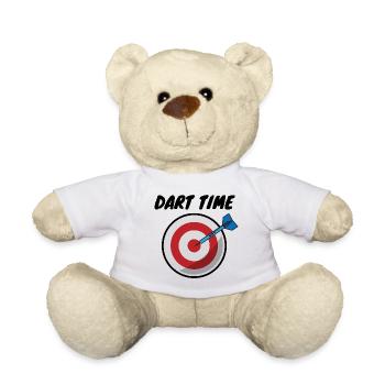Dart Time Das T-Shirt für alle Dart Fans 180 - Teddy - Weiß - Vorne