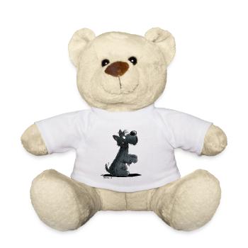Happy Scottish Terrier I Scottie Dogs Gift - Teddy Bear - white - Front