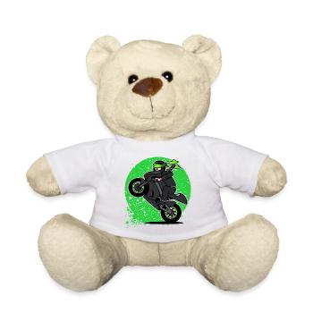 Racing driver motor sport motorcycle motorbikes biker - Teddy Bear - white - Front