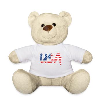 Nettes HemdThema der amerikanischen Flagge, das " - Teddy - Weiß - Vorne