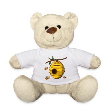 Abeilles autour de la ruche - Nounours - blanc - Devant
