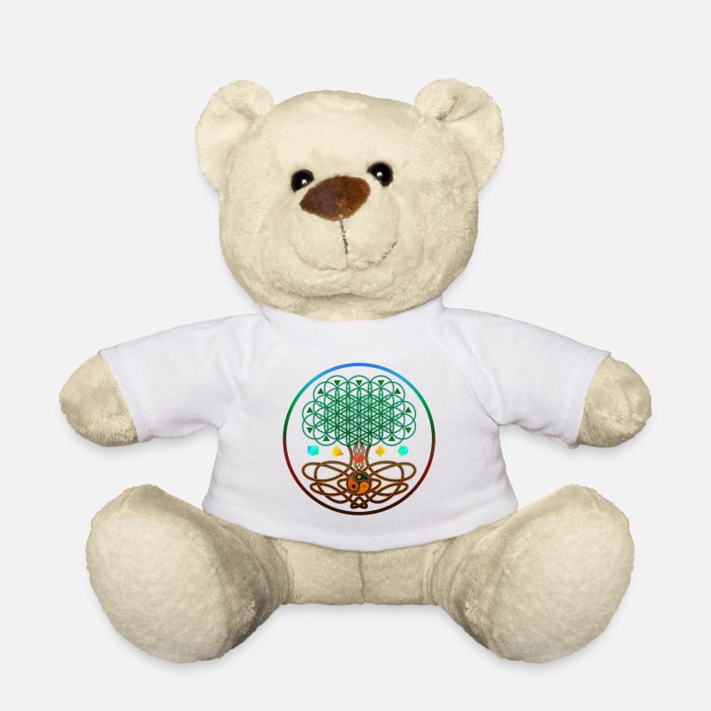 Baum des Lebens, Baum des Lebens, Heilige Geometrie - Teddy - Weiß