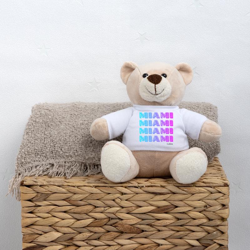 Miami Neon Gradient Pattern Teddy Bear
