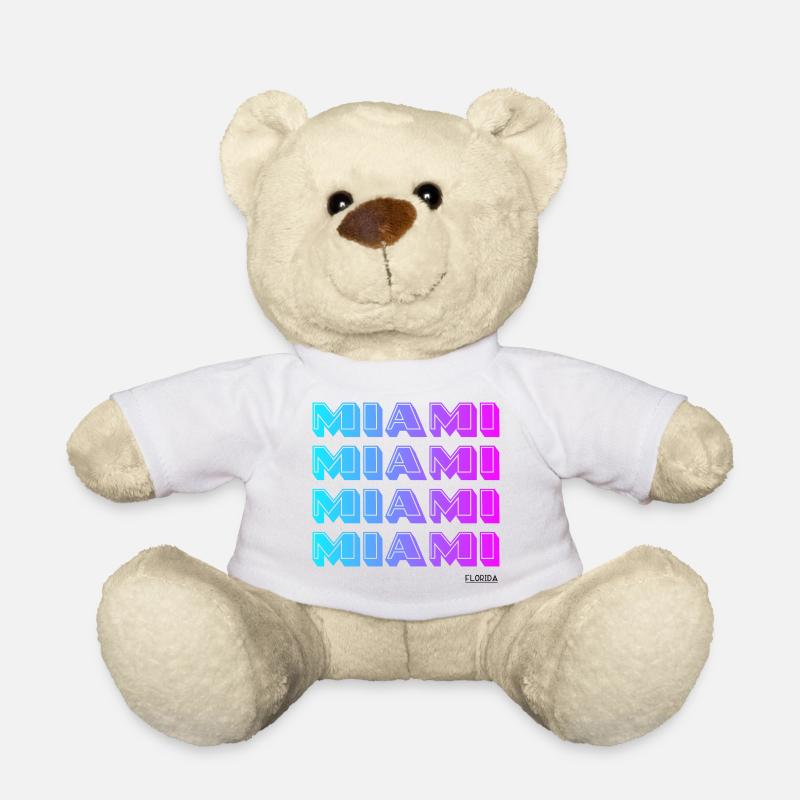 Motif de dégradé néon de Miami - Nounours - blanc