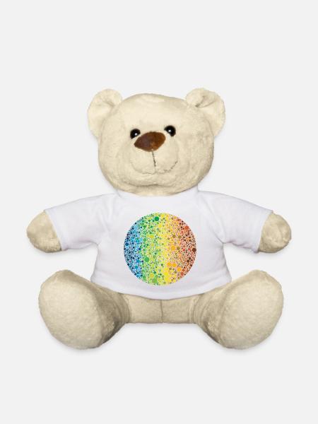 Sphère: composition des points en couleur - Nounours - blanc