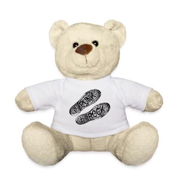 Punk rocker punk rock punk rock musique hard rock - Nounours - blanc - Devant