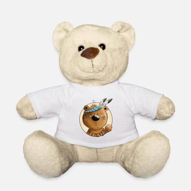 Indianer Bär - Teddy - Weiß