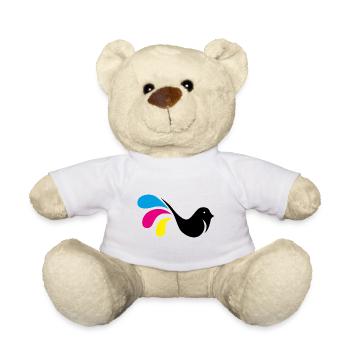 Graphique d'oiseau coloré - Nounours - blanc - Devant