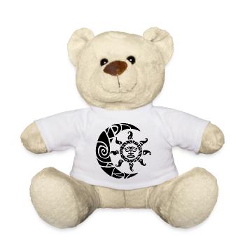 Lune, soleil et nature (noir) - Nounours - blanc - Devant