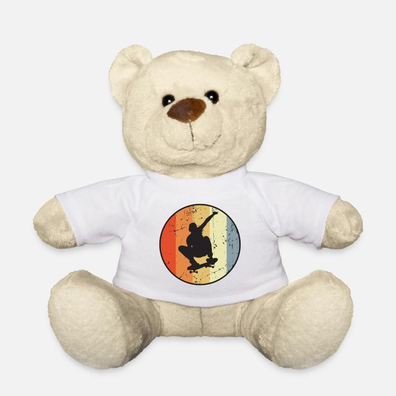 Skateboarding - Teddy Bear - white