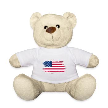 USA Flagge Geschenkidee - Teddy - Weiß - Vorne