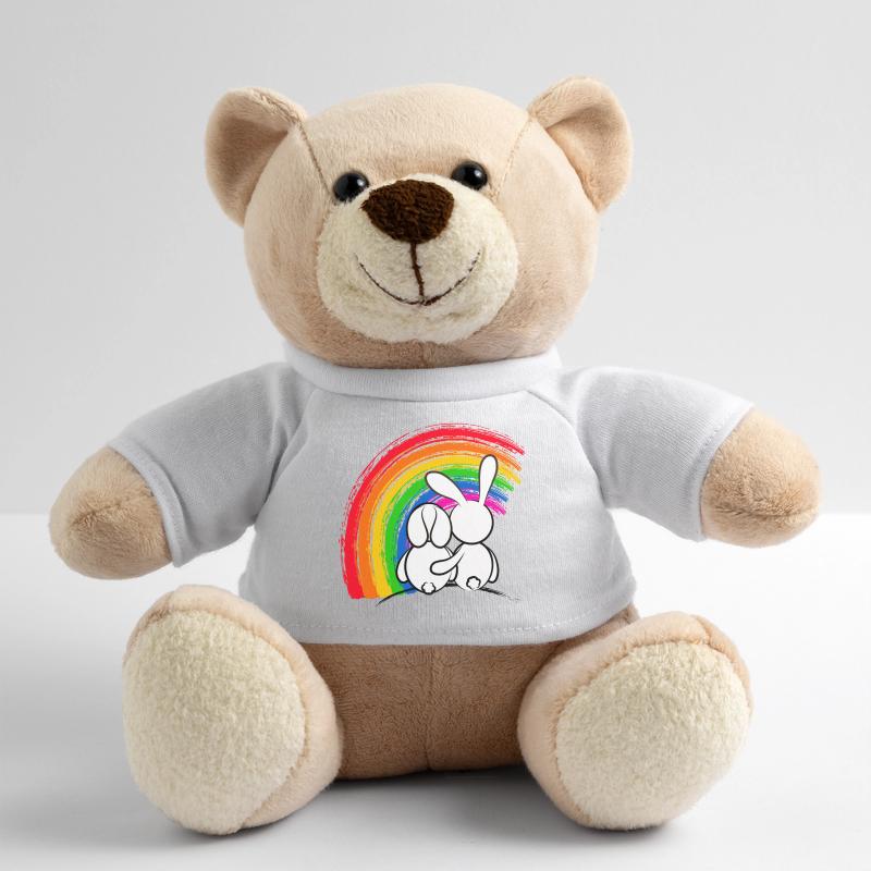 Lapins devant la Pride Arc-en-ciel Nounours