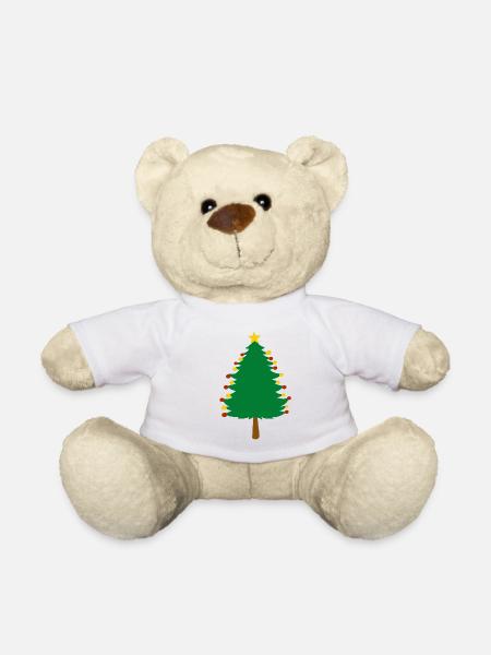 Weihnachtsbaum Weihnachten Geschenk Christmas XMas - Teddy - Weiß