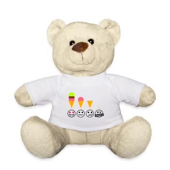 Eis Emotionen Eiscreme Lustig Witzig Sommer Freude - Teddy - Weiß - Vorne