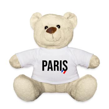 Paris Frankreich Liebesstadt blaue weiße rote Fahne - Teddy - Weiß - Vorne