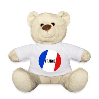 France Europe Paris French Français drapeau - Nounours - blanc - Devant