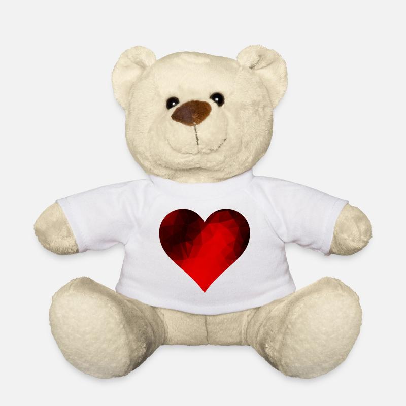 Rotes Mosaik Herz - Teddy - Weiß
