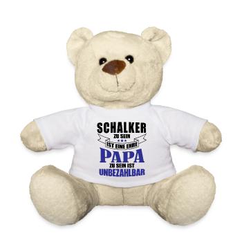 Schalker Papa | Schalke Vatertags Geschenkidee - Teddy - Weiß - Vorne