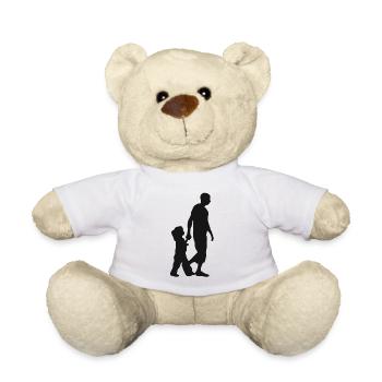 Père fille enfants papa fille papa cadeau - Nounours - blanc - Devant