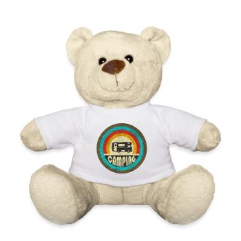 Camping Vintage Design / Geschenkidee - Teddy - Weiß - Vorne