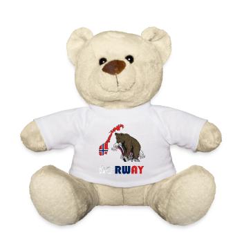 Norway bear design with map and flag - Teddy Bear - white - Front