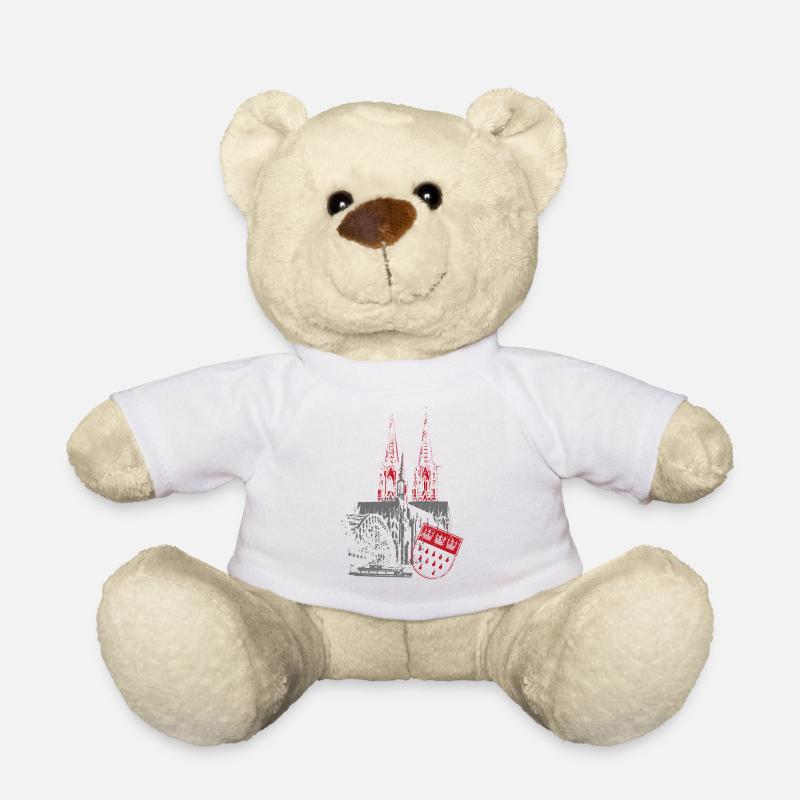 Köln Aufdruck Rot / Grau - Teddy - Weiß