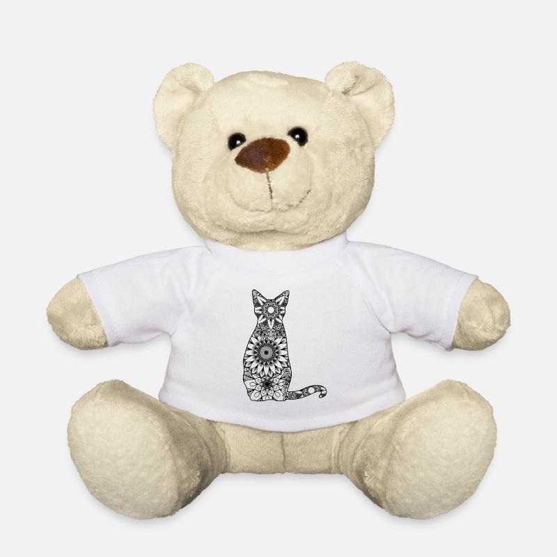 Chat mandala - Nounours - blanc