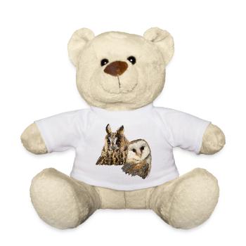 Owl and owl - Teddy Bear - white - Front