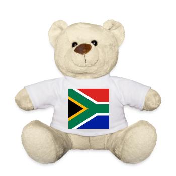 Drapeau de l’Afrique du Sud - Nounours - blanc - Devant