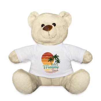 Rétro Malibu Beach, idée cadeau, États-Unis, L.A. - Nounours - blanc - Devant