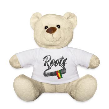 Roots Reggae Design mit farbiger Flagge - Teddy - Weiß - Vorne
