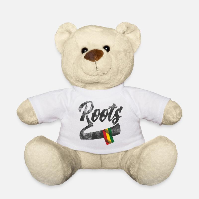 Roots Reggae Design mit farbiger Flagge - Teddy - Weiß