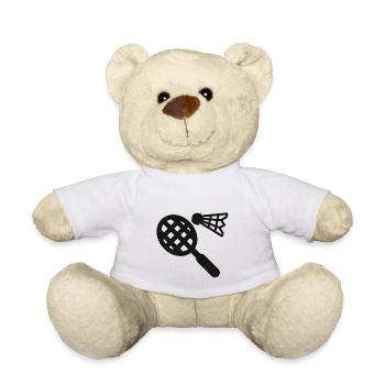 Badminton Badminton Badminton Racket Badminton Gift - Teddy Bear - white - Front