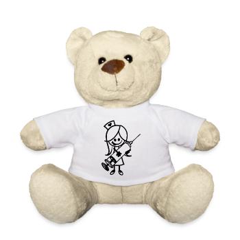 Krankenschwester Pflegerin Betreuer Sozialarbeiter - Teddy - Weiß - Vorne