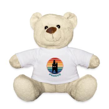 Prager Wahrzeichen Silhouette Tschechische Reise Souvenir - Teddy - Weiß - Vorne