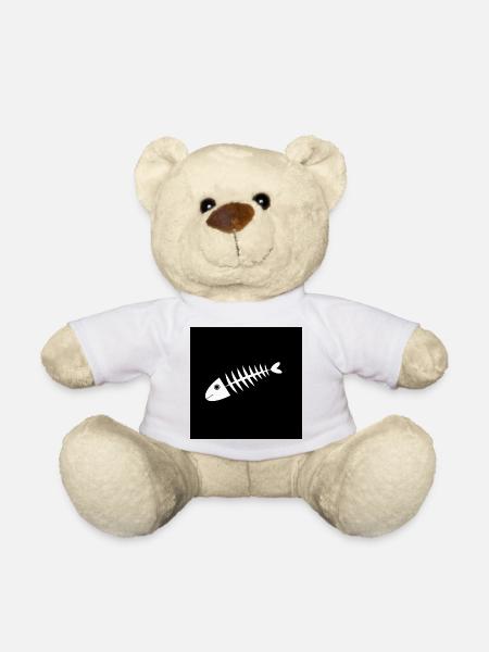 Fisch Shirt Fischmotiv,Angelbekleidung Geschenk - Teddy - Weiß