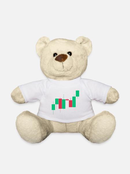 Aktien Crypto ETF Börse Kerzen chart candle sticks - Teddy - Weiß