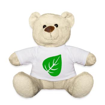 Leaves Garden Natural Gardener Leaf Eco Green Organic - Teddy Bear - white - Front