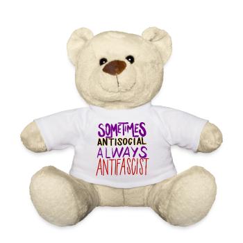 ANTISOCIAL ANTIFASCIST - Teddy Bear - white - Front
