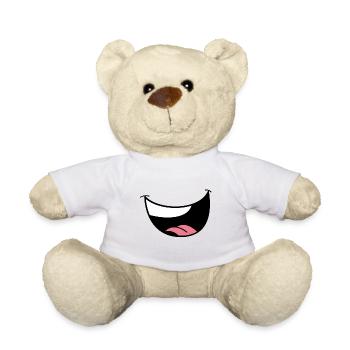 Minimalist Lips & Eye Black - Teddy Bear - white - Front