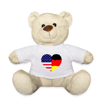 USA und Deutschland - Teddy - Weiß - Vorne