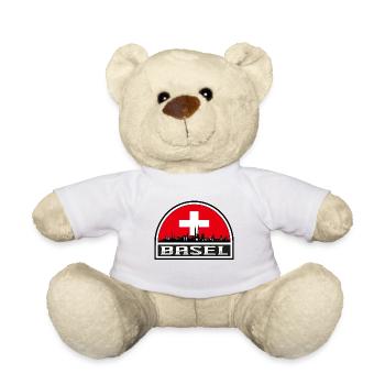 Bâle Suisse Skyline Silhouette Drapeau Suisse Tr - Nounours - blanc - Devant
