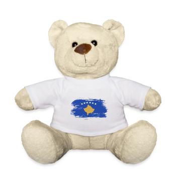Kosovo Flaggen Design / Geschenkidee - Teddy - Weiß - Vorne